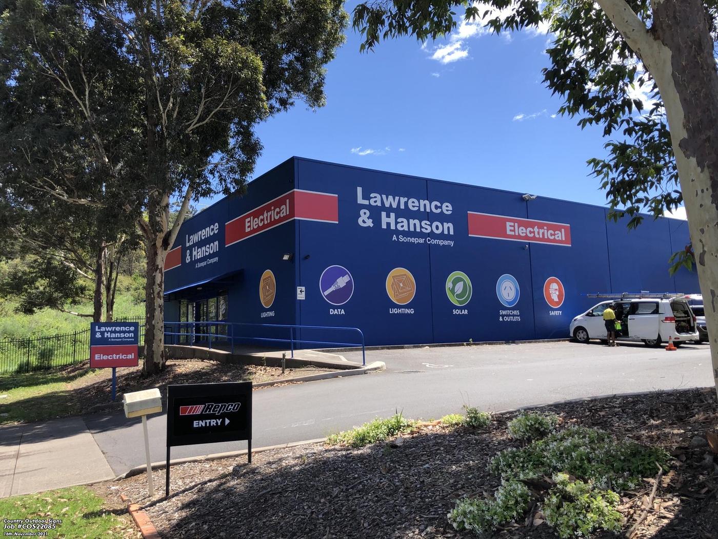 Lawrence and Hanson Campbelltown branch completed signage